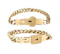 Matching Couple Bracelets Locking Bracelet 2 Pieces Fashion Jewelry Wrist | Matching Couple Bracelets for Sisters Girlfriends Boyfriends Valentine's Day Birthday Holiday Wedding Parties
