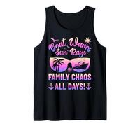 Matching Family Boat Waves Sun Rays Family Chaos All Days Camiseta sin Mangas