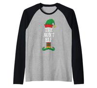 Matching Family Group Funny Xmas I'm The Aunt Elf Christmas Camiseta Manga Raglan