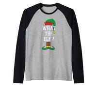 Matching Family Group What The Elf? Xmas Funny Christmas Camiseta Manga Raglan