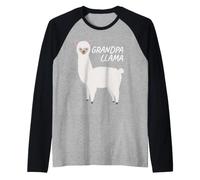 Matching Family Llama Grandpa Llama for Grandad Camiseta Manga Raglan