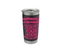 Matching Game Night Happiness es jugar mahjong con chicas Vaso térmico de acero inoxidable de doble pared