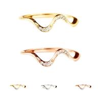 Matching Minimalist Wave Ring, s925 Sterling Silver Self Love Highs and Lows Personalized Ring, Ups and Downs Stacking Encouraged Jewelry for Women Best Bitches Rings for Best Friends (2Pcs-D,5)