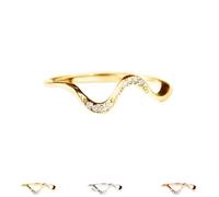 Matching Minimalist Wave Ring, s925 Sterling Silver Self Love Highs and Lows Personalized Ring, Ups and Downs Stacking Encouraged Jewelry for Women Best Bitches Rings for Best Friends (Gold,10)