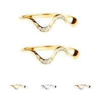 Matching Minimalist Wave Ring, s925 Sterling Silver Self Love Highs and Lows Personalized Ring, Ups and Downs Stacking Encouraged Jewelry for Women Best Bitches Rings for Best Friends (2Pcs-C,7)