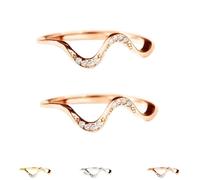 Matching Minimalist Wave Ring, s925 Sterling Silver Self Love Highs and Lows Personalized Ring, Ups and Downs Stacking Encouraged Jewelry for Women Best Bitches Rings for Best Friends (2Pcs-B,10)