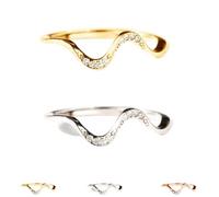 Matching Minimalist Wave Ring, s925 Sterling Silver Self Love Highs and Lows Personalized Ring, Ups and Downs Stacking Encouraged Jewelry for Women Best Bitches Rings for Best Friends (2Pcs-E,5)