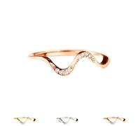 Matching Minimalist Wave Ring, s925 Sterling Silver Self Love Highs and Lows Personalized Ring, Ups and Downs Stacking Encouraged Jewelry for Women Best Bitches Rings for Best Friends (Rose gold,7)