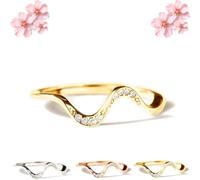 Matching Minimalist Wave Ring Stackable Knuckle Rings for Best Friend S925 Sterling Silver Wave Friendship Rings (1PCS/C,9)