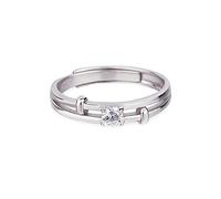 Matching Rings, Anillo Plata de Ley 925 Mujer Ajustable Anillos para Hombre Plata Anillos Ajustables Mujer Banda Hueca Pulida