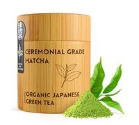 MATCHITA Té Verde Matcha Orgánico de Calidad Ceremonial (40g) - Caja de Bambú - Rico y Cremoso: Bebidas Calientes y Frías, Cafés y Batidos - Aumenta los Niveles de Energía y la Capacidad Inmunitaria