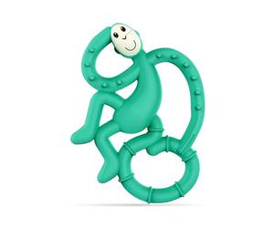 Matchstick Monkey, Antimicrobial Silicone Teether, Easy To Grip, BPA Free, 3 Months Old+, 10 cm, Green Mini Monkey