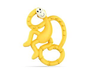 Matchstick Monkey, Antimicrobial Silicone Teether, Easy To Grip, BPA Free, 3 Months Old plus, 10 cm, Yellow Mini Monkey