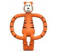 Matchstick Monkey, Antimicrobial Silicone Teether & Gel Applicator, Easy To Grip, BPA Free, 3 Months Old+, 11 cm, Teddy Tiger