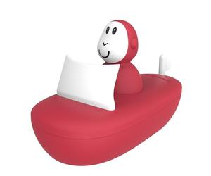 Matchstick Monkey, Bathtime - Juego de Bote Antimicrobiano, Juguete de baño para bebé, fácil de agarrar, Aprendizaje sensorial, Juego de Barco (1 Wobbler + 1 Barco), 12 Meses en adelante, Rojo