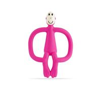 Matchstick Monkey, Original Teether & Gel Applicator, Antimicrobial Silicone Teething Toys for Baby, Easy to Grip, BPA Free, 3 Months Old+, 10.5 cm, Pink Monkey