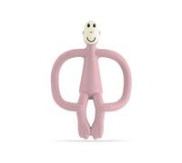 Matchstick Monkey, Original Teether & Gel Applicator, Antimicrobial Silicone Teething Toys for Baby, Easy to Grip, BPA Free, 3 Months Old+, 10.5 cm, Dusty Pink Monkey
