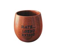 Mate de Madera de Roble Natural 250ml - Taza Desayuno para Cafe o Te con Grabado Láser - Recipiente Térmico para Yerba Mate Argentino y Uruguay - Tazas para Regalo Original