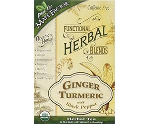 Mate Factor Mezclas de hierbas funcionales - Cúrcuma de jengibre con pimienta negra 20 bolsa(S)