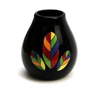 Mate Green Taza de cerámica para té mate Hoja Black 350 ml
