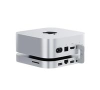 Mate Mini-A - Base para Mac mini M4, soporte de aleación de aluminio Thunderbolt 5 de 80 Gbps con doble unidad SSD M.2 PCle (hasta 4 TB x 2), Thunderbolt5 x 1, USB-A 3.0 x 2, LAN de 2.5 G, SD4.0 x 1
