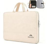 MATEIN Maletin Portatil 15,6 Pulgadas, Maletin Ordenador Portatil Mujer | Funda Portaiil 15,6 Pulgadas, Impermeable, Compatible para HP DELL Lenovo Acer, para Trabajo, Viajes, Universidad, Beige
