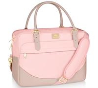 MATEIN Maletin Portatil Mujer 15.6 Pulgadas, Grande Bolso Ordenador Portatil Crossbody Bolso con Bandolera Antirrobo Fundas Ordenador para Trabaja Negocios Universidad Colegio Viaje, Rosa