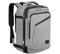 MATEIN Mochila Avion 40x20x25 Ryanair, Extensible Mochila Viaje Cabina Avion Ligera y Compacta Equipaje de Mano Resistente Impermeable con Correa para Maleta y Asas para Viaje, Trabajo, Escuela, Gris