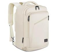 MATEIN Mochila de Viaje 40x20x25 Ryanair, Mochila Viaje Cabina Avion Ligera y Compacta Expandible 25L Resistente e Impermeable con Correa para Maleta y Asas para Avion, Trabajo y Escapadas, Beige