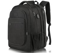 MATEIN Mochila Grande Extensible para Ordenador Portatil 17,3 Pulgadas con Puerto USB, Mochila Antirrobo Impermeable del Negocio Trabajo Diario Viaje para Hombres y Mujeres, Negro