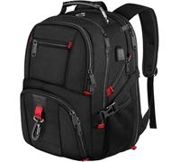 MATEIN Mochila Hombre Grande 50L, Mochila Portatil 17 Pulgadas con Puerto de Carga USB Compartimento Ordenador Portatil Multifuncional Impermeable Antirrobo para Negocio Diario Viaje Escolares, Negro