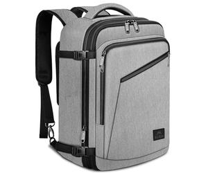 MATEIN Mochila Maleta Cabina 55x35x25, Expandible Mochila 50 Litros para Air Europa, Travel Backpack Grande Impermeable Multifuncional para Hombre y Mujer Equipaje de Mano para Viaje, Negocios, Gris