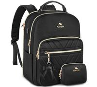 MATEIN Mochila Mujer Casual, Mochila Mujer Impermeable Antirrobo con Puerto USB para Portátil 15.6 Pulgadas, Elegante Casual Backpack para Trabajo Universidad Viaje Regalo, Set 2 en 1, Negro