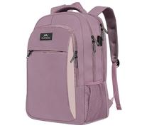 MATEIN Mochila Portatil 15.6 Impermeable, Mochila Ordenador Portatil Mujer Antirrobo con Puerto de Carga USB Ligera Laptop Backpack para Escolares, Trabajo, Viaje y Universidad, Morado Oscuro