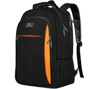 MATEIN Mochila Portatil 17 Pulgadas, Mochila Trabajo Hombre, Negro-Naranja
