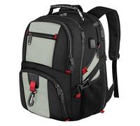MATEIN Mochila Portatil 18 Pulgadas, Mochila Grande Hombre 55L, Hombre Gran Capacidad con Puerto USB Impermeable Multifuncional Certificación TAS para Aviación para Viajes, Escuela, Trabajo, Gris