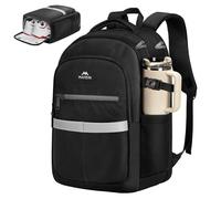 MATEIN Mochila Portatil Antirrobo 15.6 con Compartimento Desmontable para Zapatos, Mochila Trabajo Hombre Impermeable con Bolsillos Térmico y para Botella para Viaje, Universidad y Escolares, Negro