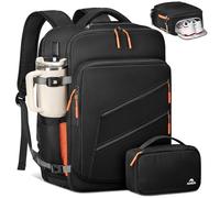 MATEIN Mochila Viaje Cabina Avion 45x36x20, Mochila Cabina Impermeable con Zapatero Desmontable y Organizador Cables Viaje, Travel Backpack Easyjet para Portátil 17 Pulgadas con Puerto USB, Negro