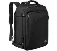MATEIN Mochila Viaje Cabina Avion 55x35x25, Expandible Mochila Cabina Avion | Mochila 55x35x25 Grande 50l para Air Europa, Hombre y Mujer Travel Backpack Impermeable Multifuncional para Viajes, Negro