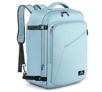MATEIN Mochila Viaje Cabina Avion 55x35x25, Expandible Mochila Viaje Grande | Mochila Viaje 55x35x25 para Air Europa Hombre y Mujer Travel Backpack 50l Impermeable Multifuncional para Viajes, Azul Claro