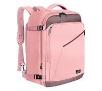 MATEIN Mochila Viaje Cabina Avion 55x35x25, Mochila Cabina Avion Mujer Grande 50L Expandible Impermeable Multifuncional Equipaje de Mano Travel Backpack para Air Europa, Viaje, Escuela, Rosa Gris