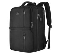 MATEIN Mochila Viaje Cabina Avion 55x35x25, Mochila Cabina Grande con Compartimento para Portátil de 18,4 Pulgadas y para Zapatos TSA Diseño con Puerto USB para Trabajo, Universidad, Viaje, Negro
