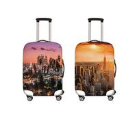 Mateju 2 Piezas Cubierta de Equipaje, Funda Maleta 19-32 Pulgadas, Funda de Maleta con Cremallera, Lavable impresión 3D de la Ciudad Moderna Cubierta de Equipaje Protectora (d,XL (29 a 32 Pulgadas))