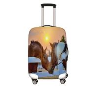Mateju 3D Caballo Cubierta de Equipaje, Funda Maleta 18-32 Pulgadas Funda de Maleta Lavable Resistente Cubierta de Equipaje Protectora (Establo,L)