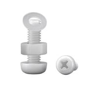 Mateju 50-Sets M3 Nylon Screws with Nuts Washers Fastener Assortment Kit M3 Nylon Bolts (White,L=30mm)