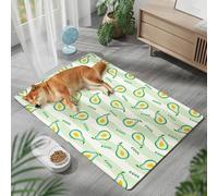 Mateju Alfombra Refrescante para Perros Gatos, Alfombrilla de Enfriamiento para Mascotas, Cama Frio Perros, Patrón de Frutas Manta Lavable Autoenfriamiento para Clima Cálido (Aguacate,50x70cm)