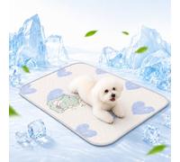 Mateju Alfombrilla Refrescante para Perros Gato, Colchoneta de Enfriamiento Autoenfriante para Mascotas, Respirable Lavable Manta Refrescante Perros para Verano (Dinosaurio 1,30x20cm)