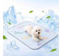 Mateju Alfombrilla Refrescante para Perros Gato, Colchoneta de Enfriamiento Autoenfriante para Mascotas, Respirable Lavable Manta Refrescante Perros para Verano (Dinosaurio 2,30x20cm)