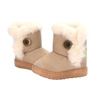 Mateju Ante Botas Nieve Niña, Botas Nieve Niño, Outdoor Calentar Forro polar Interno Zapatillas Invierno para Dar Calor, Para Niños, Adolescentes Otoño Invierno (Beige,25)
