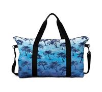 Mateju Bolsa de Viaje 30L, Bolsa de Gimnasia Impresión en Palma 3D, Plegable Travel Bag con Correa Ajustable, Multifunción Equipaje de Mano para Gimnasio, Viajes (Azul,30L)